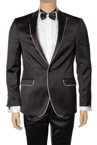 Euro Black - White Trim - Suit