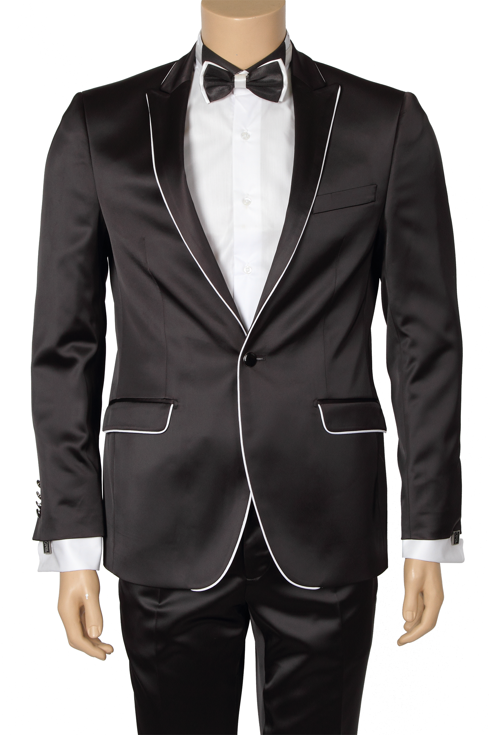 White suit jacket 2025 with black trim