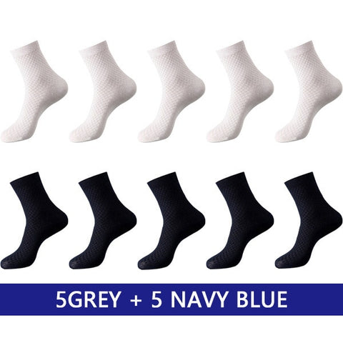 Men's Bamboo Fiber Socks New Black Business Breathable Deodorant Compression Socks Men Long Socks Big Size EU38-48
